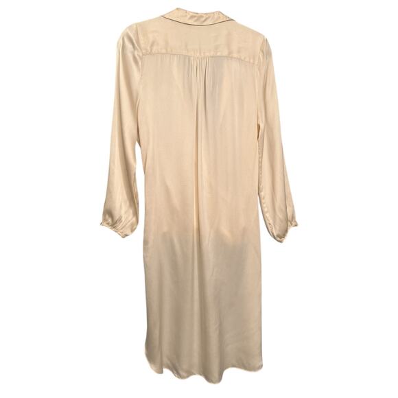 Vertigo‎ Size S High Low Drape Blouse Cream 100% Silk Flowy Coastal Lagenlook - Picture 4 of 9